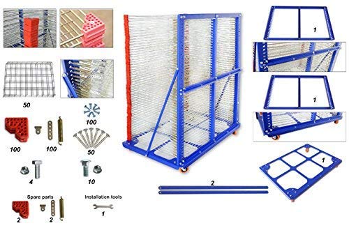 Amazon | 50層組み立てタイプスクリーン乾燥ラックスクリーン印刷可動